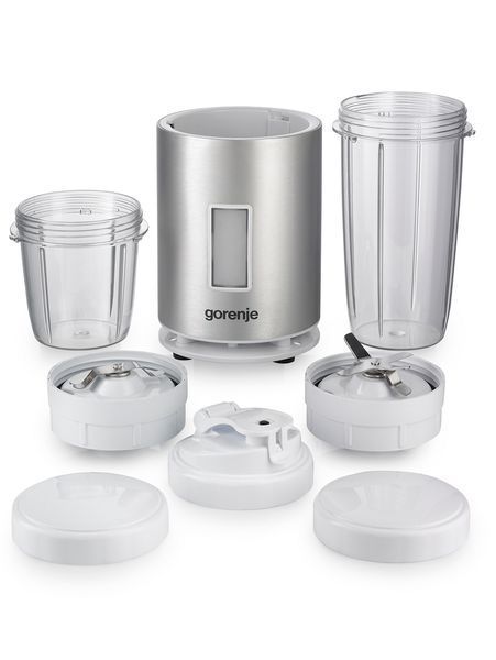 Блендер Gorenje стаціонарний 1200Вт, чаша-1000мл, подрібнювач, сріблястий (BN1200AL) 368653 фото