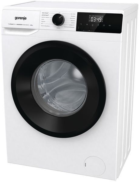 Пральна машина Gorenje фронтальна, 8кг, 1400, A+++, 55см, дисплей, пара, інвертор, білий (W1NHPI84AS) 375708 фото