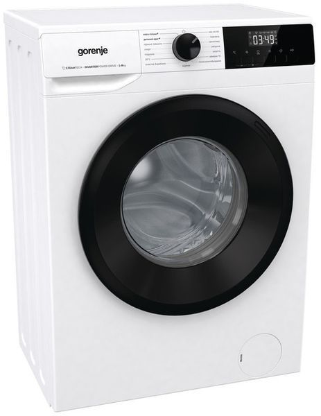 Пральна машина Gorenje фронтальна, 8кг, 1400, A+++, 55см, дисплей, пара, інвертор, білий (W1NHPI84AS) 375708 фото