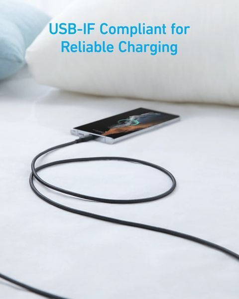 кабель ANKER 322 USB-A to USB-C - 1.8m Nylon (Чорний) 324695 фото
