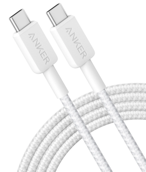 кабель ANKER 322 USB-C to USB-C - 1.8m Nylon (Білий) 306982 фото