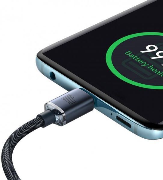 Кабель Baseus Crystal Shine Series Fast Charging Data USB кабель Type-C To Type-C 100W 1.2m (CAJY000601) Black 260559 фото