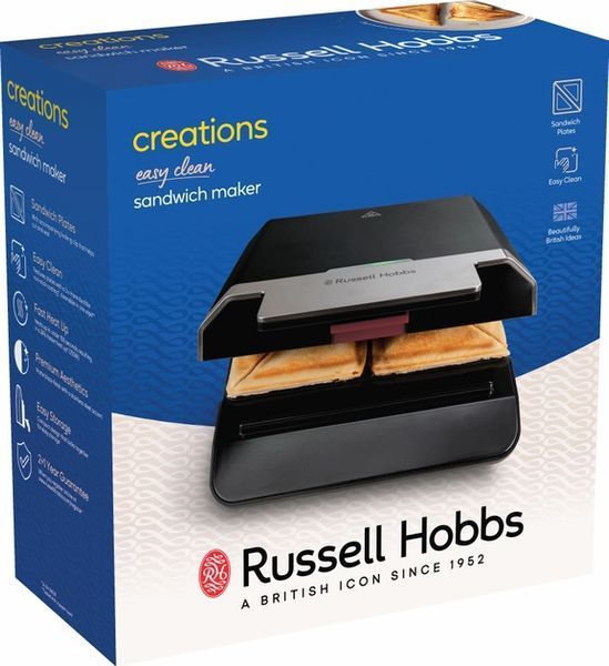 Сендвічмейкер Russell Hobbs, 750Вт, 1 пластина-сендвіч, корпус-пластик, чорний (26800-56) 363835 фото