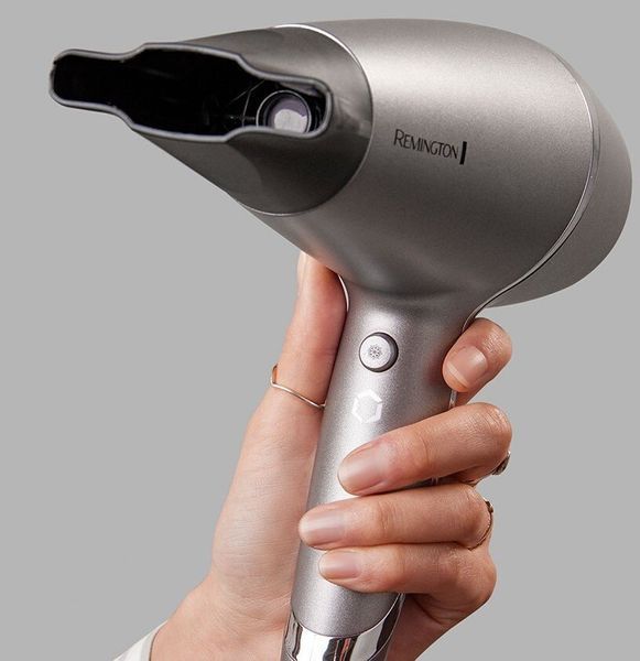 Фен Remington ProLuxe You Adaptive, 2400Вт, 3 режими, дифузор, іоніз-я, хол. обдув, турбо режим, сірий (AC9800) 366569 фото