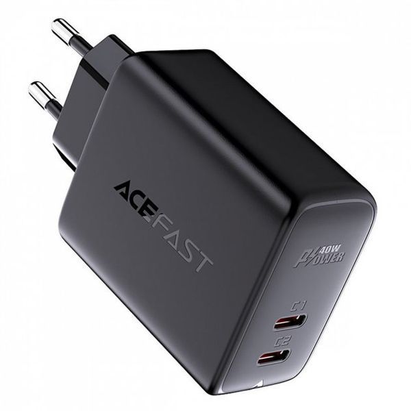 Зарядний Пристрій Acefast A9 PD 40W (2 Type-C) Black 252334 фото