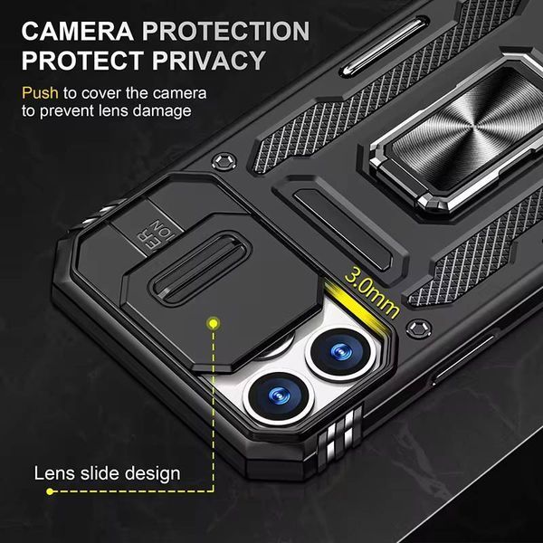 Ударостійкий чохол Camshield Army Ring для Apple iPhone 13 Pro Max (6.7") Чорний / Black 315787 фото