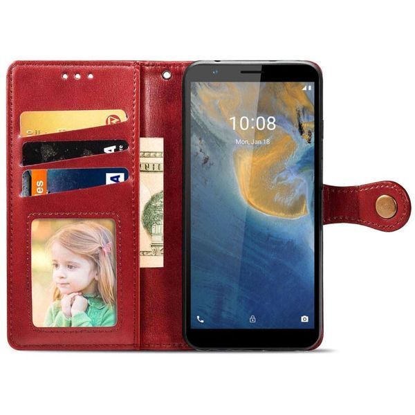 Кожаный чехол книжка GETMAN Gallant (PU) для ZTE Blade A31 Красный 216042 фото