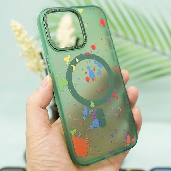 Чехол TPU+PC Flush with MagSafe для Apple iPhone 13 Pro (6.1") Dark green 312573 фото