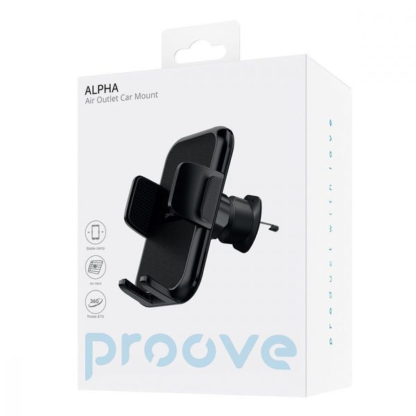 Автомобільний тримач Proove Alpha Air Outlet Car Mount (CHAP00000001) Black 286769 фото