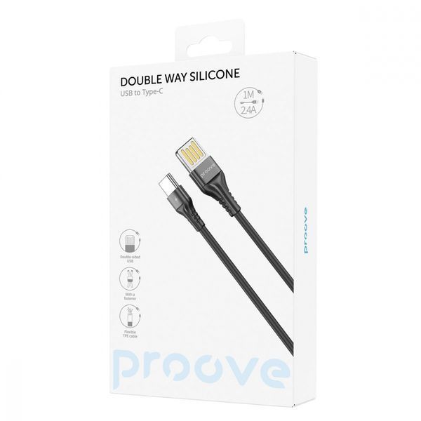 Кабель Proove Double Way Silicone Type-C 2.4A (1m) (CCDS20001202) White 287207 фото