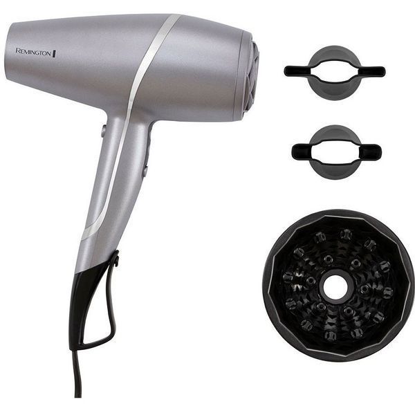 Фен Remington ProLuxe You Adaptive, 2400Вт, 3 режими, дифузор, іоніз-я, хол. обдув, турбо режим, сірий (AC9800) 366569 фото