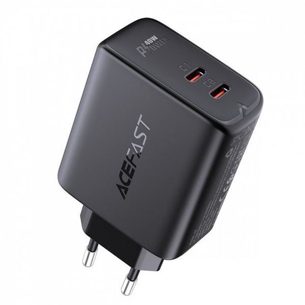 Зарядний Пристрій Acefast A9 PD 40W (2 Type-C) Black 252334 фото