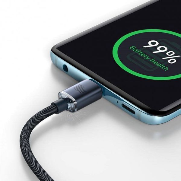 Кабель Baseus Crystal Shine Series Fast Charging Data USB кабель Type-C To Type-C 100W 1.2m (CAJY000601) Black 260559 фото