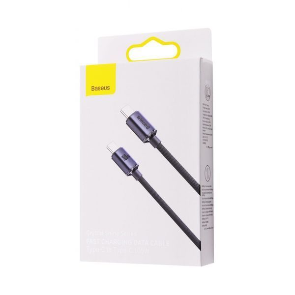 Кабель Baseus Crystal Shine Series Fast Charging Data USB кабель Type-C To Type-C 100W 1.2m (CAJY000601) Black 260559 фото