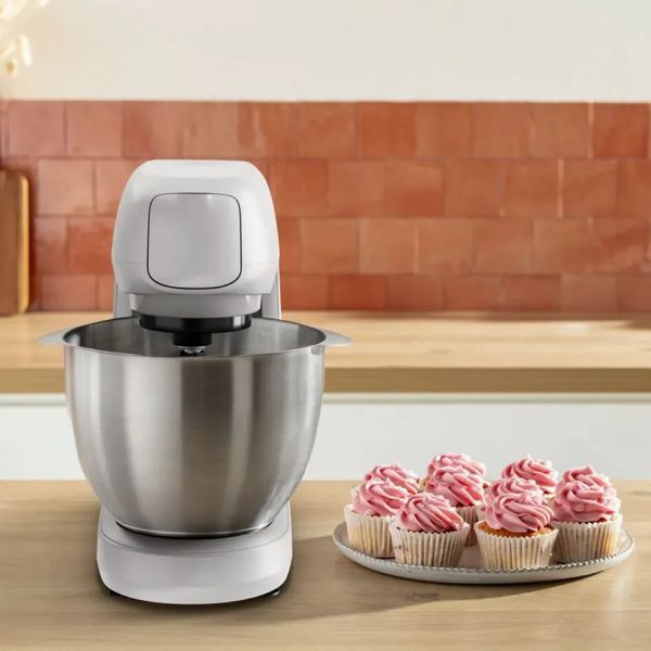 Кухонна машина Tefal Bake Partner 1100Вт, чаша-метал, корпус-пластик, насадок-8, білий (QB525B38) 372506 фото