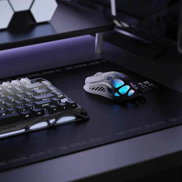 Миша GravaStar Mercury M1 Pro, BT/WL/USB-A, RGB, чорно-білий 380336 фото