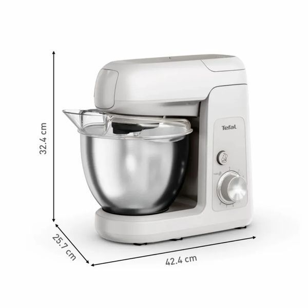 Кухонна машина Tefal Bake Partner 1100Вт, чаша-метал, корпус-пластик, насадок-8, білий (QB525B38) 372506 фото
