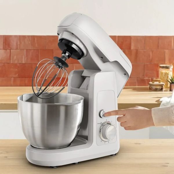 Кухонна машина Tefal Bake Partner 1100Вт, чаша-метал, корпус-пластик, насадок-8, білий (QB525B38) 372506 фото