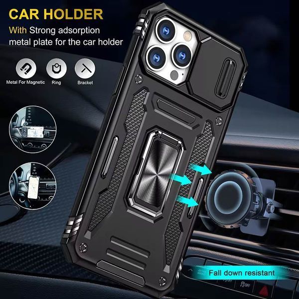 Ударостійкий чохол Camshield Army Ring для Apple iPhone 13 Pro Max (6.7") Чорний / Black 315787 фото