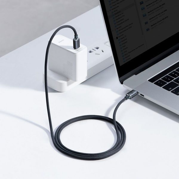 Кабель Baseus Crystal Shine Series Fast Charging Data USB кабель Type-C To Type-C 100W 1.2m (CAJY000601) Black 260559 фото