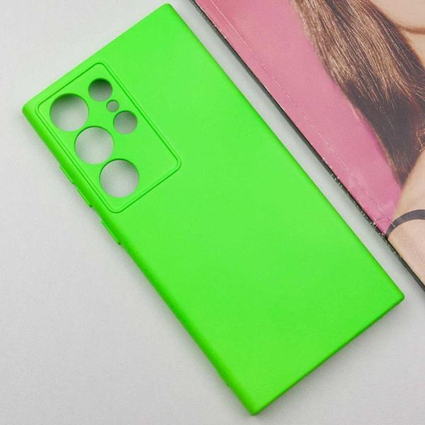 Чохол TPU GETMAN Liquid Silk Full Camera для Samsung Galaxy S24 Ultra Салатовий / Neon Green 397588 фото