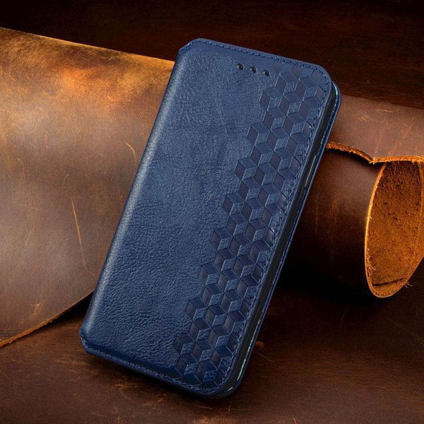 Шкіряний чохол книжка GETMAN Cubic (PU) для Xiaomi Redmi 10 Синій 217660 фото