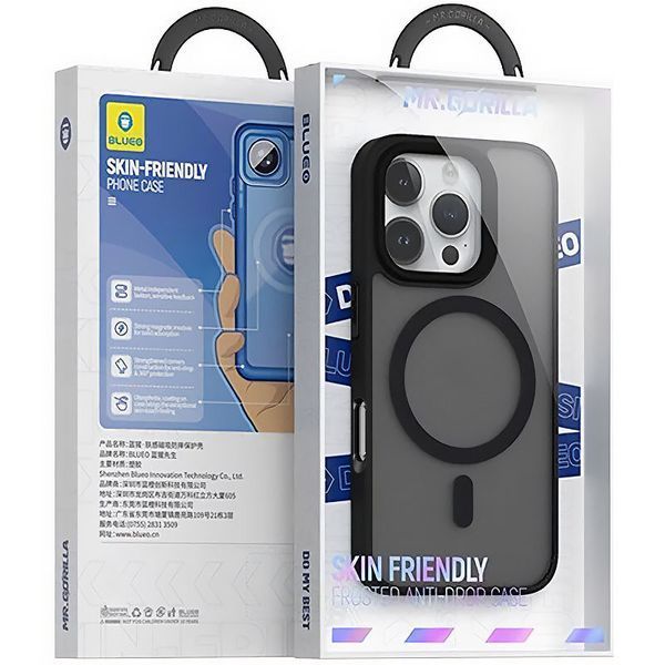 TPU+PC чохол Blueo Skin Friendly Frosted with MagSafe для Apple iPhone 16 Pro Max (6.9") Чорний 319482 фото