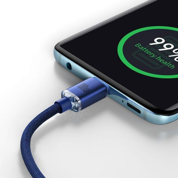 Кабель Baseus Crystal Shine Series Fast Charging Data USB кабель Type-C To Type-C 100W 1.2m (CAJY000601) Black 260559 фото