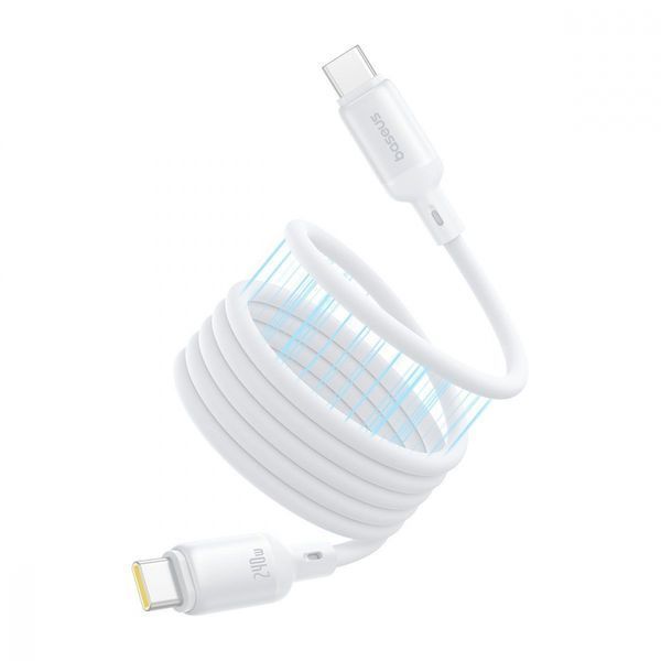Кабель Baseus PicoGo Magnetic Liquid Silicone Type-C to Type-C 240W (1m) (P10376800211-00) white 356175 фото