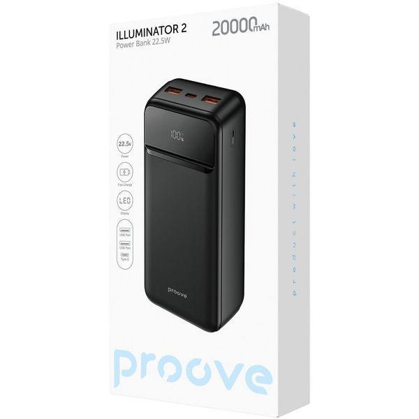 Портативна Батарея Proove 20000mAh 22.5W Illuminator 2 (PBIP20212201) black 380624 фото