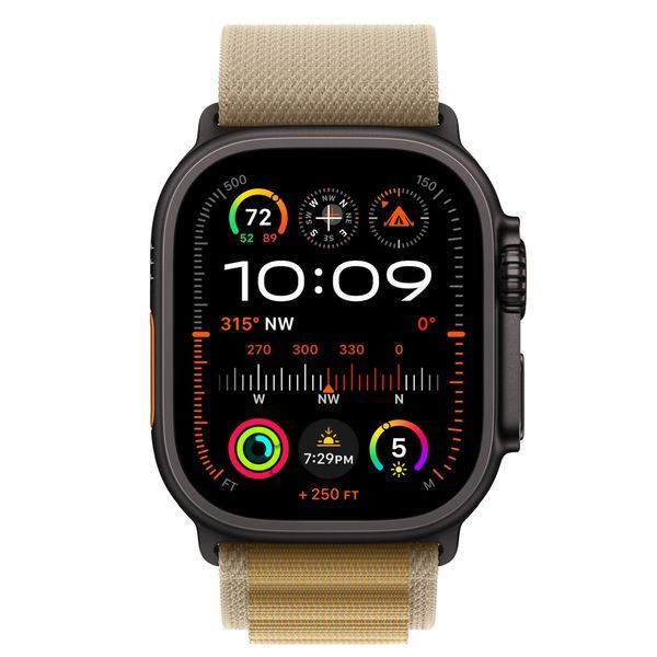 Ремінець Apple Watch Alpine Loop Band Small Для Watch 49mm - Black Titanium Finish - Tan (MYQ03) 330121 фото