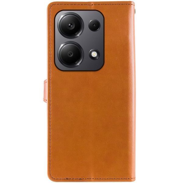 Шкіряний чохол книжка GETMAN Gallant (PU) для Xiaomi Redmi Note 13 Pro 4G / Poco M6 Pro 4G Коричневий 293657 фото