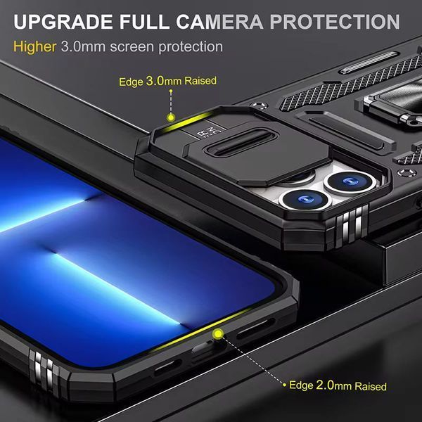 Ударостійкий чохол Camshield Army Ring для Apple iPhone 13 Pro Max (6.7") Чорний / Black 315787 фото
