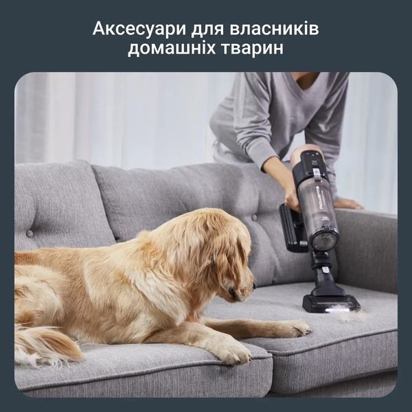 Пилосос Rowenta безпровідний X-Force Flex 14.80 Auto Animal, 240Вт, конт пил -0.65л, автон. робота до 90хв, HEF system 99,9%, чорно-золотий (RH9B74WO) 374837 фото