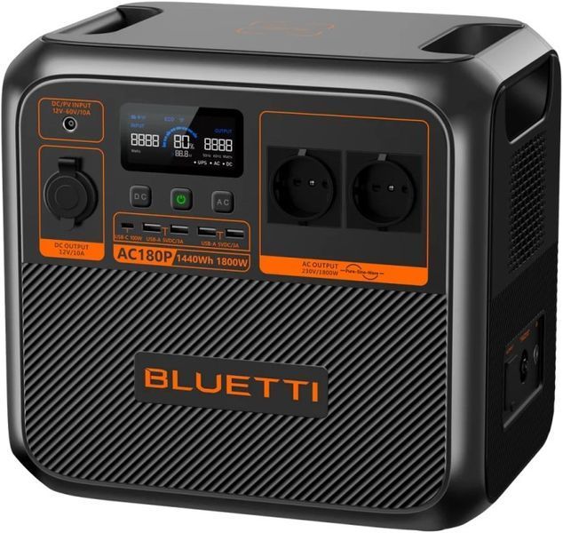 Зарядна станція Bluetti AC180P 1800W/1440WH Balck/Orange 280655 фото
