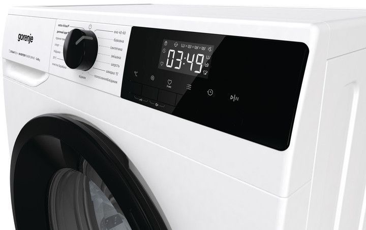 Пральна машина Gorenje фронтальна, 8кг, 1400, A+++, 55см, дисплей, пара, інвертор, білий (W1NHPI84AS) 375708 фото