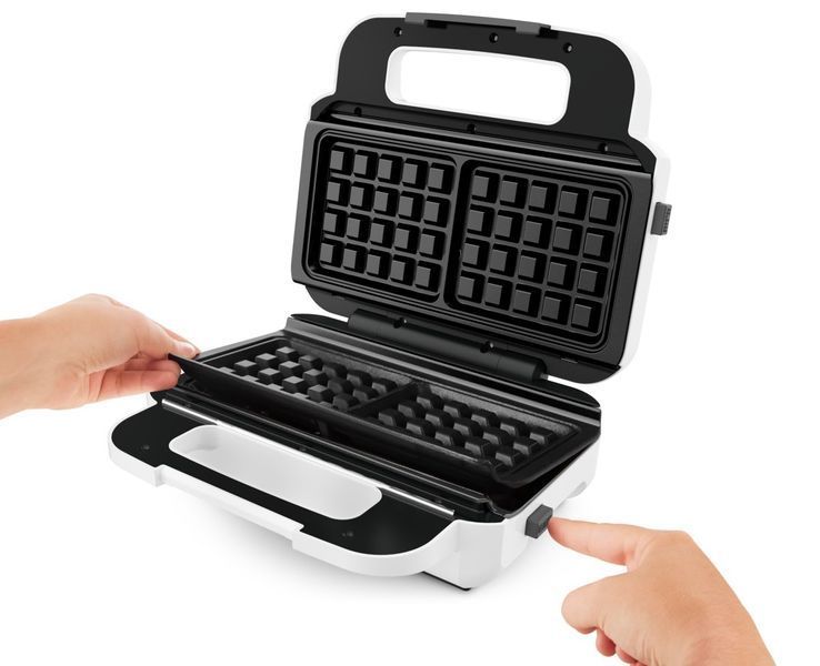 Мультимейкер Tefal Snack XL 850Вт, тефлон, 3 пластини, корпус-пластик, біло-чорний (SW701110) 370263 фото