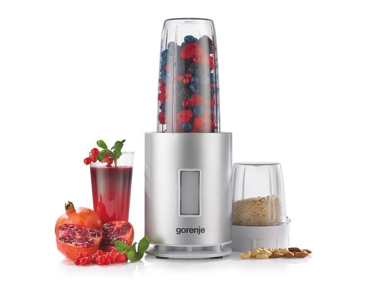Блендер Gorenje стаціонарний 1200Вт, чаша-1000мл, подрібнювач, сріблястий (BN1200AL) 368653 фото
