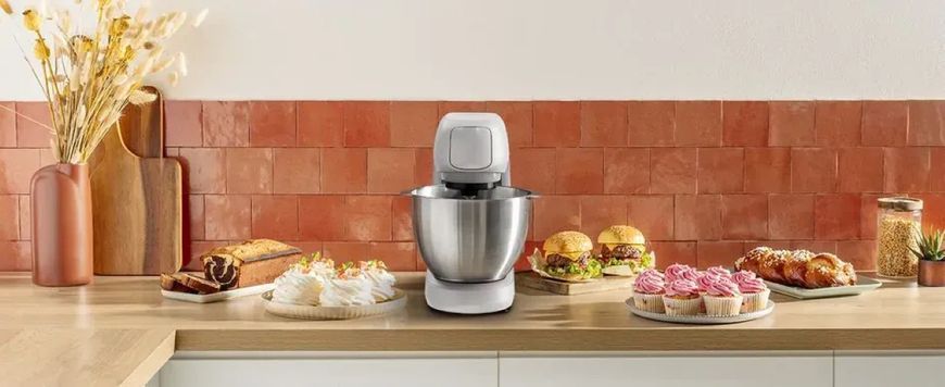 Кухонна машина Tefal Bake Partner 1100Вт, чаша-метал, корпус-пластик, насадок-8, білий (QB525B38) 372506 фото