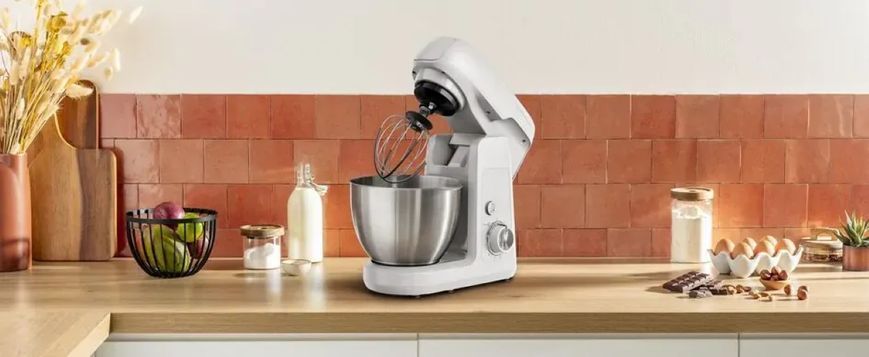 Кухонна машина Tefal Bake Partner 1100Вт, чаша-метал, корпус-пластик, насадок-8, білий (QB525B38) 372506 фото