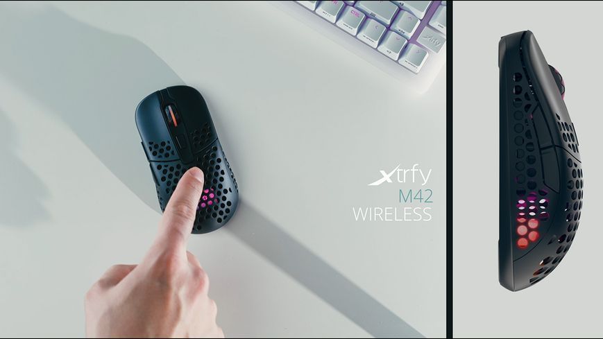 Миша Xtrfy M42, WL/USB-A, RGB, чорний (M42W-RGB-BLACK) 363386 фото