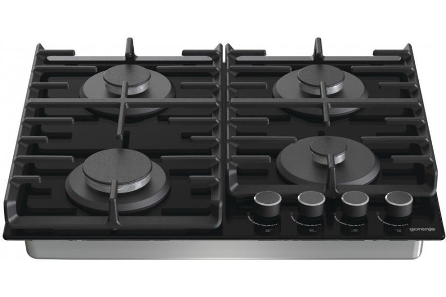 Варильна поверхня Gorenje газова на склі, 60см, чавун, чорний (GT642AB) 363201 фото