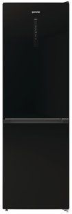 Холодильник з нижн. мороз. камерою Gorenje, 185х60х60см, 2 двері, 204(96)л, А++, NoFrost+ , LED дисплей, Зона св-ті, чорний (NRK6192ABK4) 376098 фото