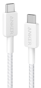 кабель ANKER 322 USB-C to USB-C - 0.9m Nylon (Білий) 307155 фото