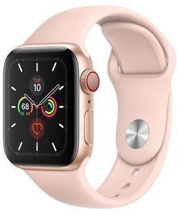 Смарт-годинник Apple Watch Series 5 40mm GPS + LTE Aluminum Gold Case With Pink Sand Sport Band (MWWP2/MWX22) 135140 фото