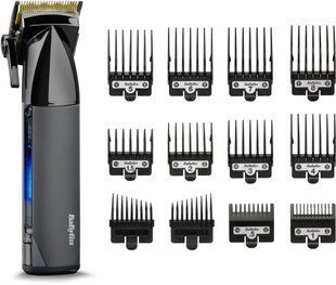 Машинка для стриження Babyliss Super-X Metal Series, акум., насадок-12, сталь з графітовим покриттям, чорно-сріблястий (E991E) 370492 фото
