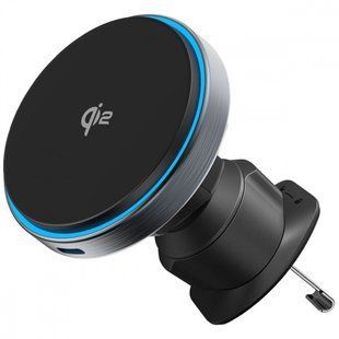 Автомобільний тримач з Бездротовим ЗП Proove Titanium Circle Qi2 15W (WHTC15010003) gray 380682 фото