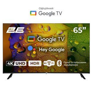 Телевізор 65" 2E LED 4K 60Hz Smart Google TV Black (2E-65A07K) 364139 фото