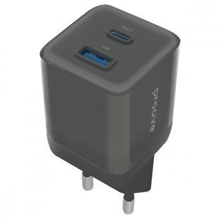 Зарядний Пристрій Proove Pure GaN Plus 30W (Type-C + USB) (WCPU30111201) black 341924 фото