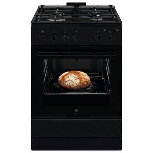 Плита Electrolux газова, 59л, 60x60см, чавун, чорний (LKG604013K) 374786 фото